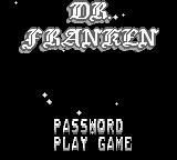 Dr. Franken II title screen for GameBoy